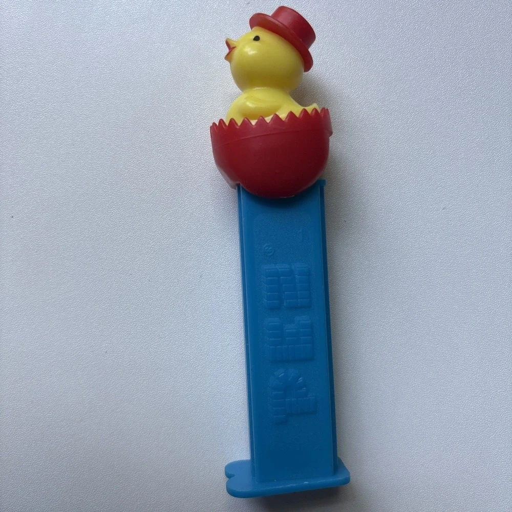 Vintage PEZ Chick In Egg Red Hat Red Egg Easter Dispenser/ Hungary